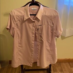 Columbia Women's Omni-shade Pink Button-Down Shirt.